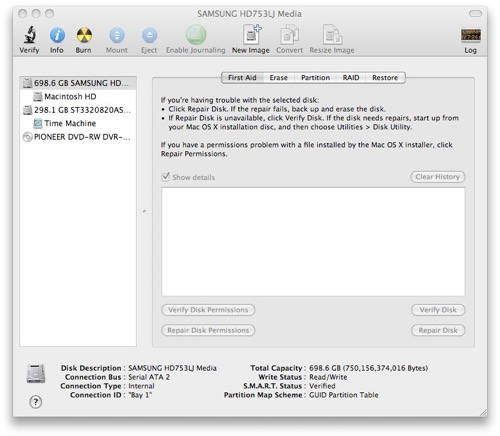 disk utility f1 spinpoint