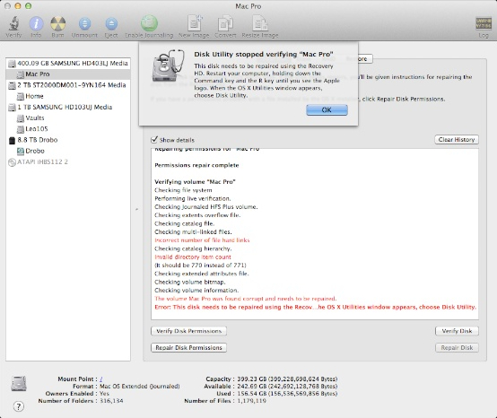 mac PRo HDD eats it